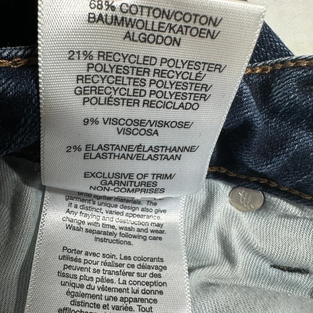 Silver Jeans Avery Skinny Denim Sz 32x29 Dark Faded Wash Indigo Stretch Mid Rise